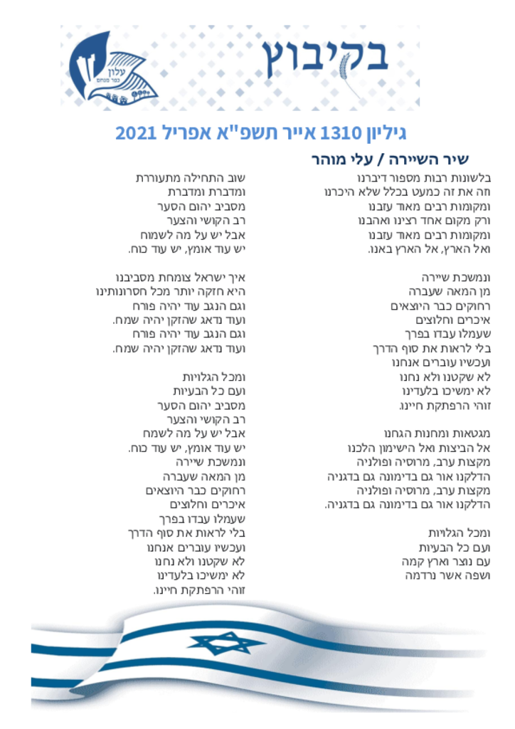 גיליון 131 אפריל 2021‏‏בקיבוץ