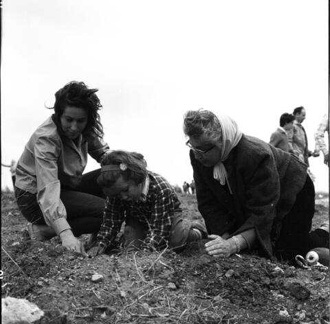  חיה פרלמוטר עם הבנות ט"ו בשבט תשכ"א; 1961